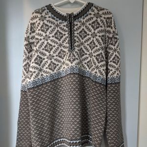 Fair isle sweater in gray and blue